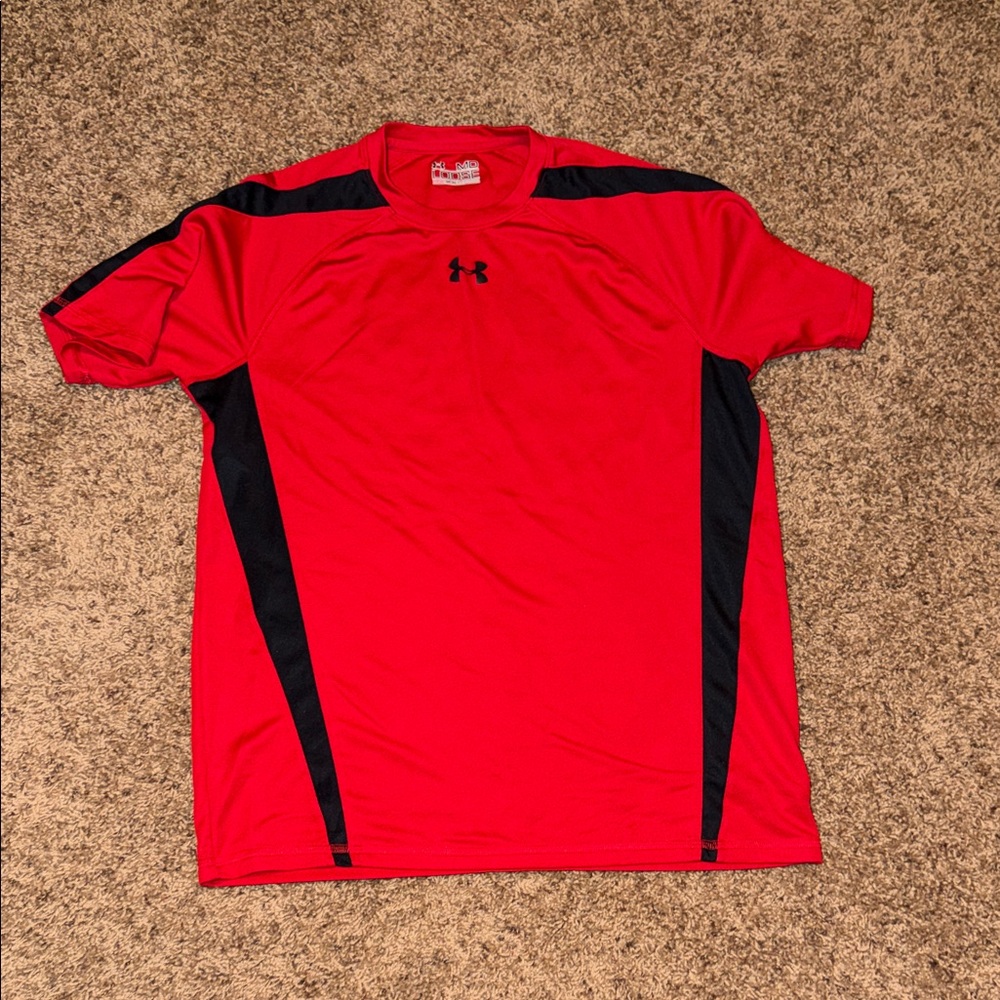 Under Armour Men's Red and Black Performance Tee